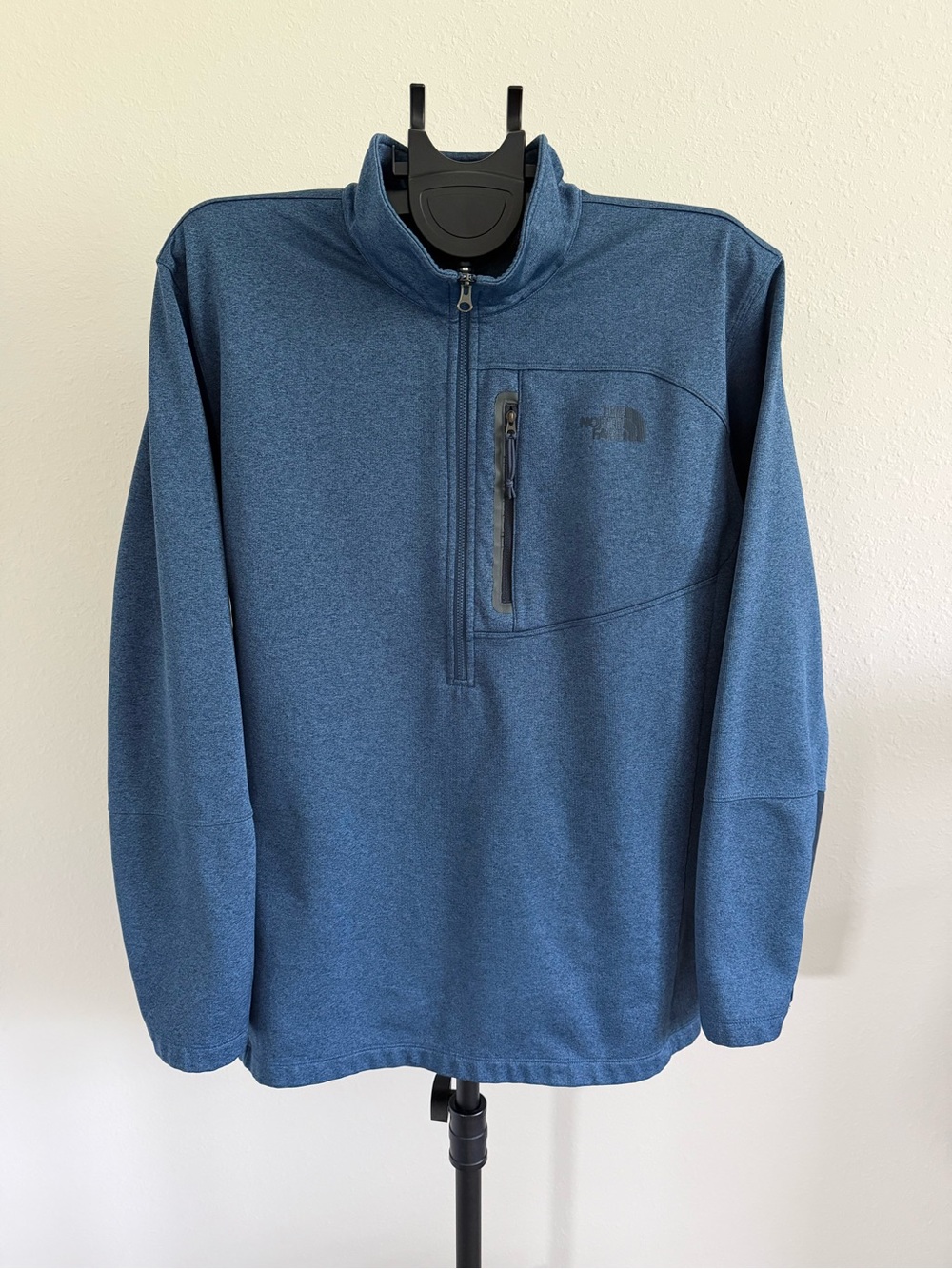 The North Face Men’s Blue Long Sleeve Quarter Zip Fleece Pullover Jacket XXL